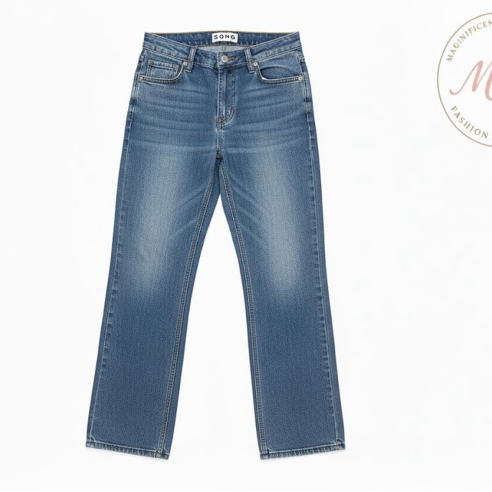 SONG Women's High Rise Blue Jeans